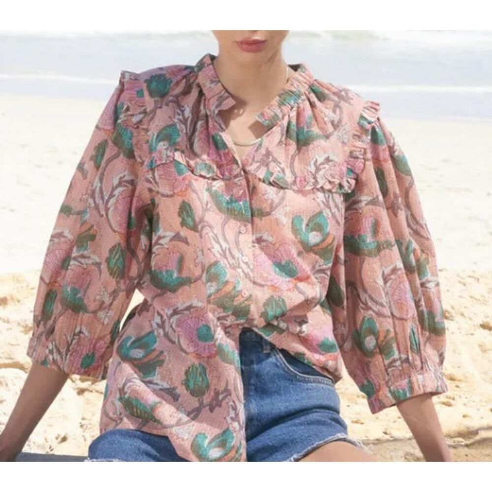 Lola Australia Kara Top in Floral Apricot Sz. L